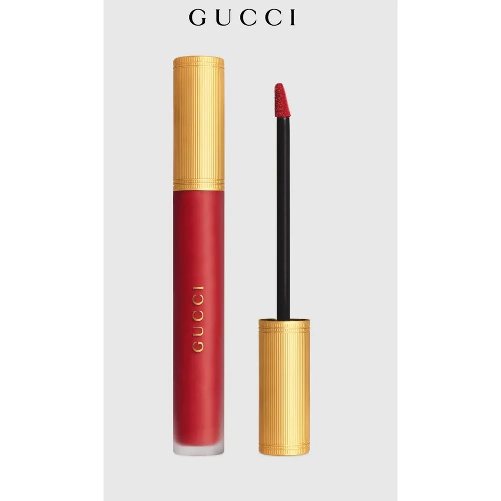Gucci Rouge A Levres Liquide Mat Liquid Matte Lip Color 25 Goldie Red NWB Luxury